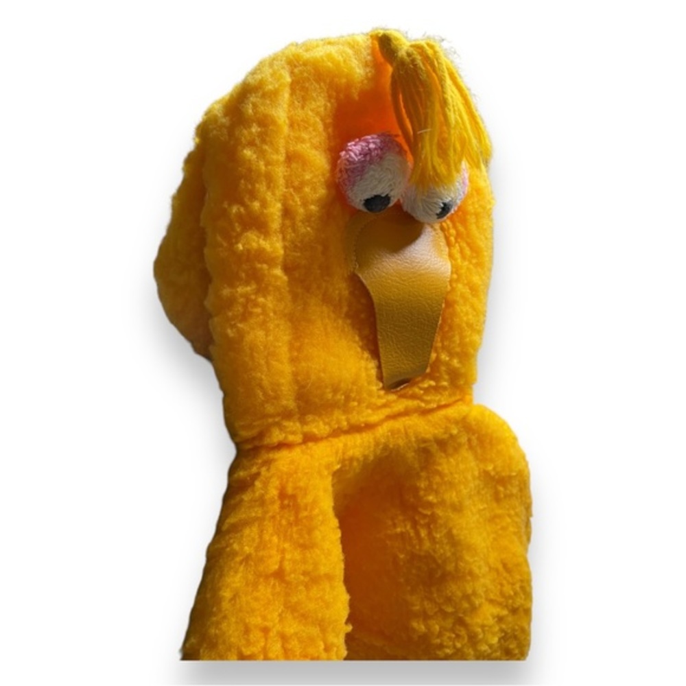 Rare Vintage Sesame‎ Street Muppet Big Bird Zip Hooded Fuzzy Jacket Yellow - Picture 8 of 13